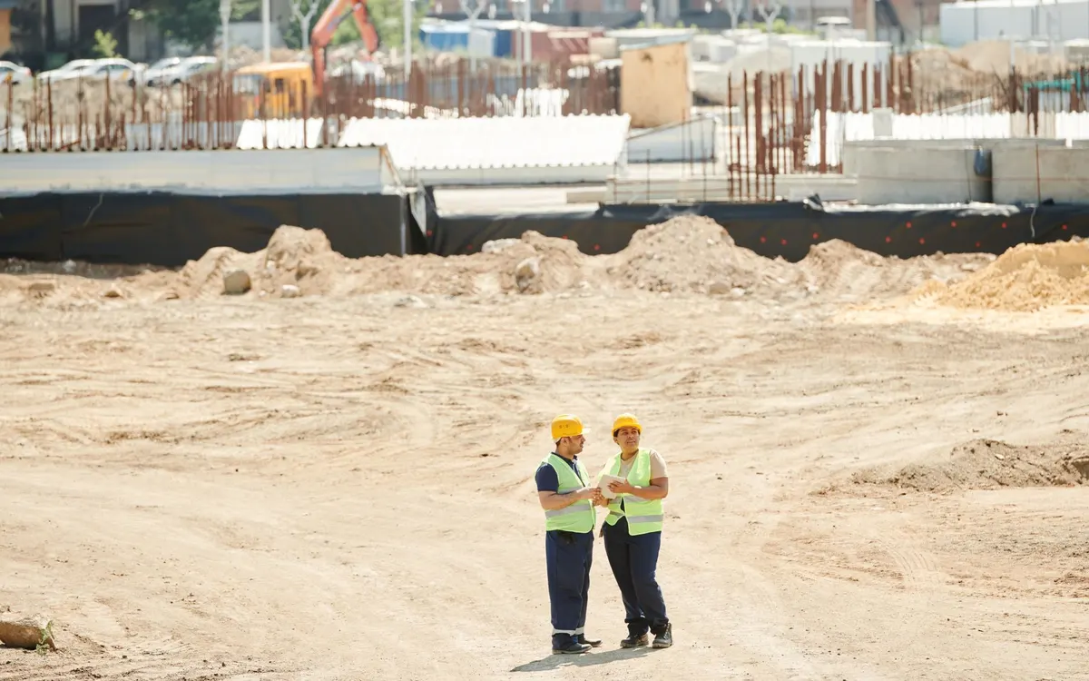 A civil engineer on a construction site.