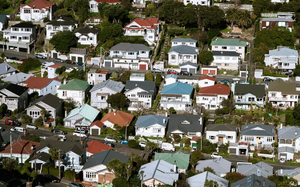 Suburban homes in New Zealand.