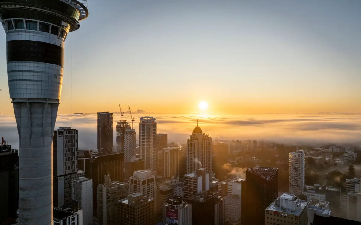 The Auckland city skyline, New Zealand.