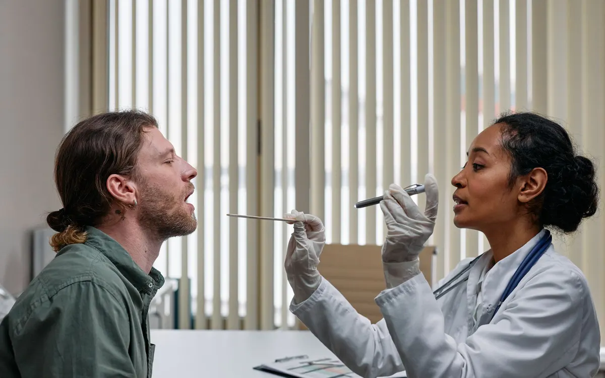 A doctor conducting a medical examination.