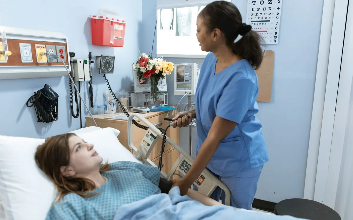 A nurse working in a hospital ward.