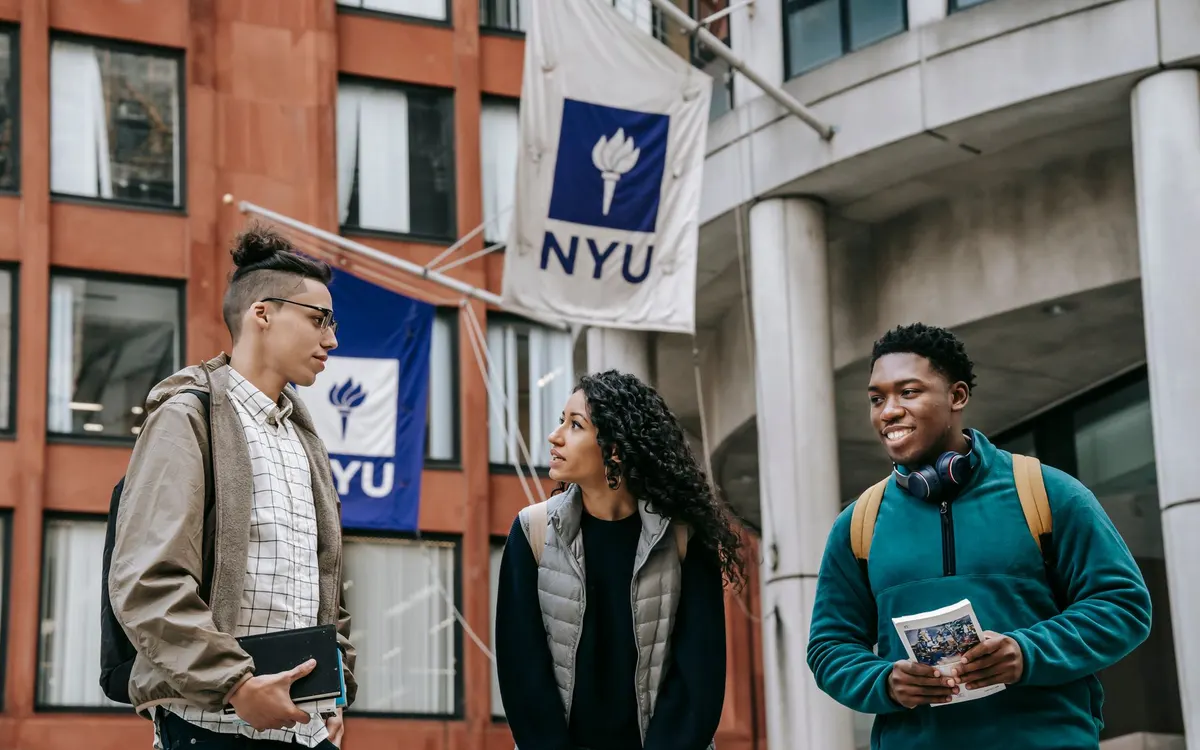 International students on a university campus.